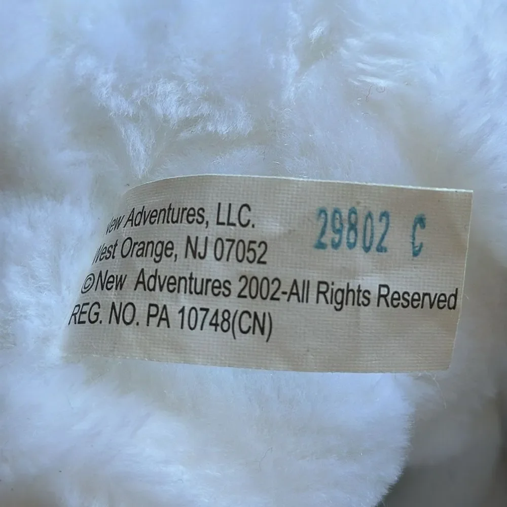 Vintage 2002 New Adventures Valentine’s Day stuffed white puppy‎ dog